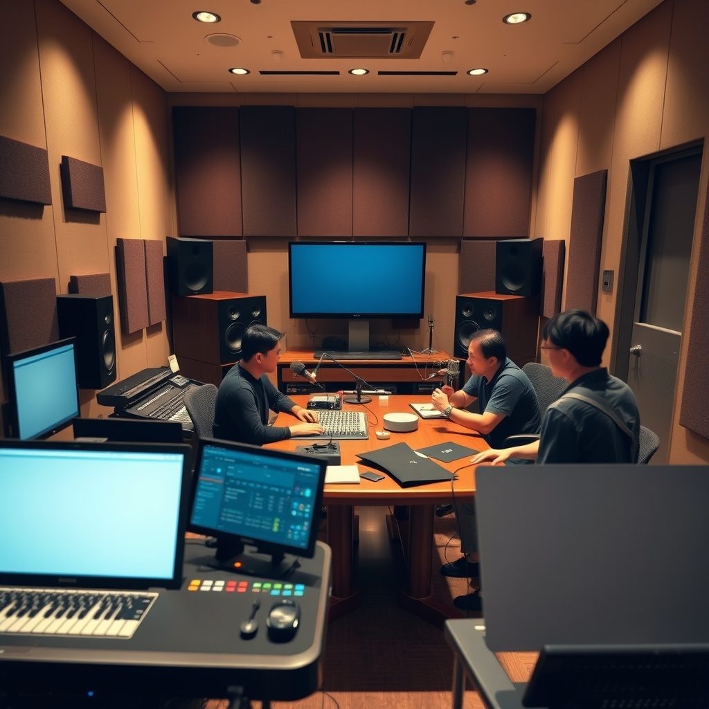 Recording studio workspace